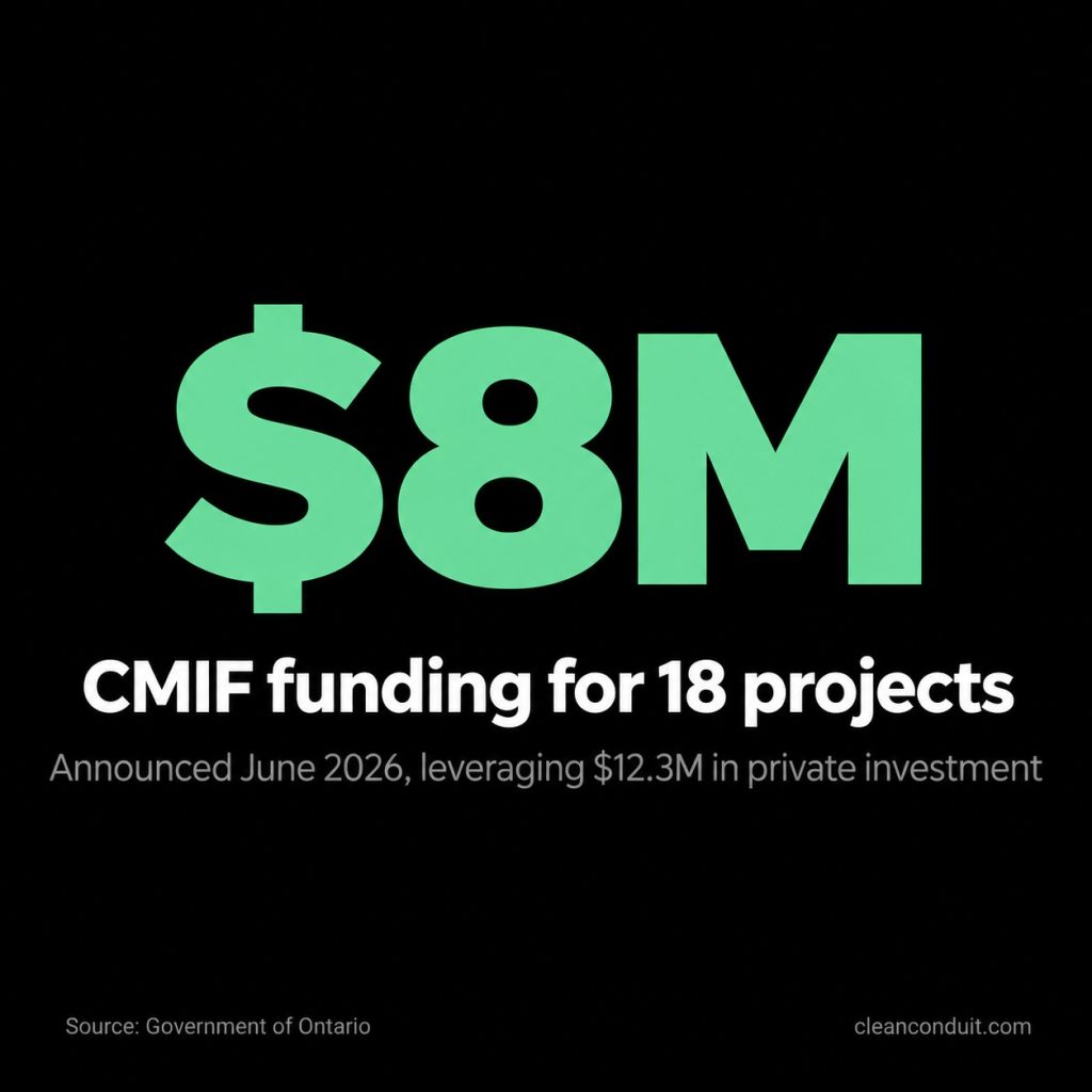$8M in Critical Minerals Innovation Funding for 18 projects, announced June 2026, leveraging $12.3M in private investment